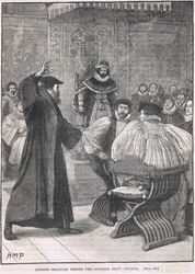 Andrew Melville vor dem schottischen Geheimrat 1605